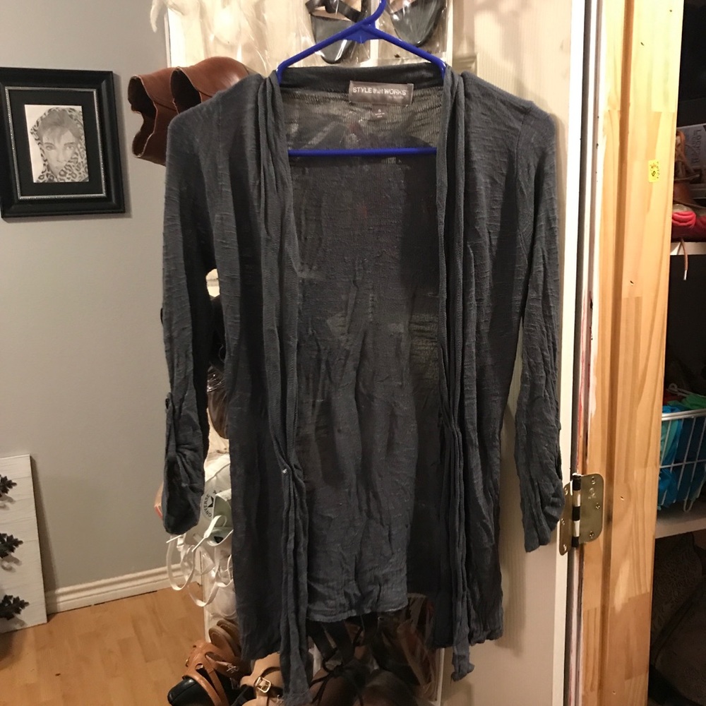 Gray cardigan